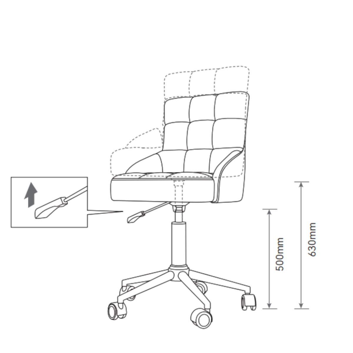 Krzesło kosmetyczne Noblesse – elegancja w stylu Art Deco - Głęboki Popiel