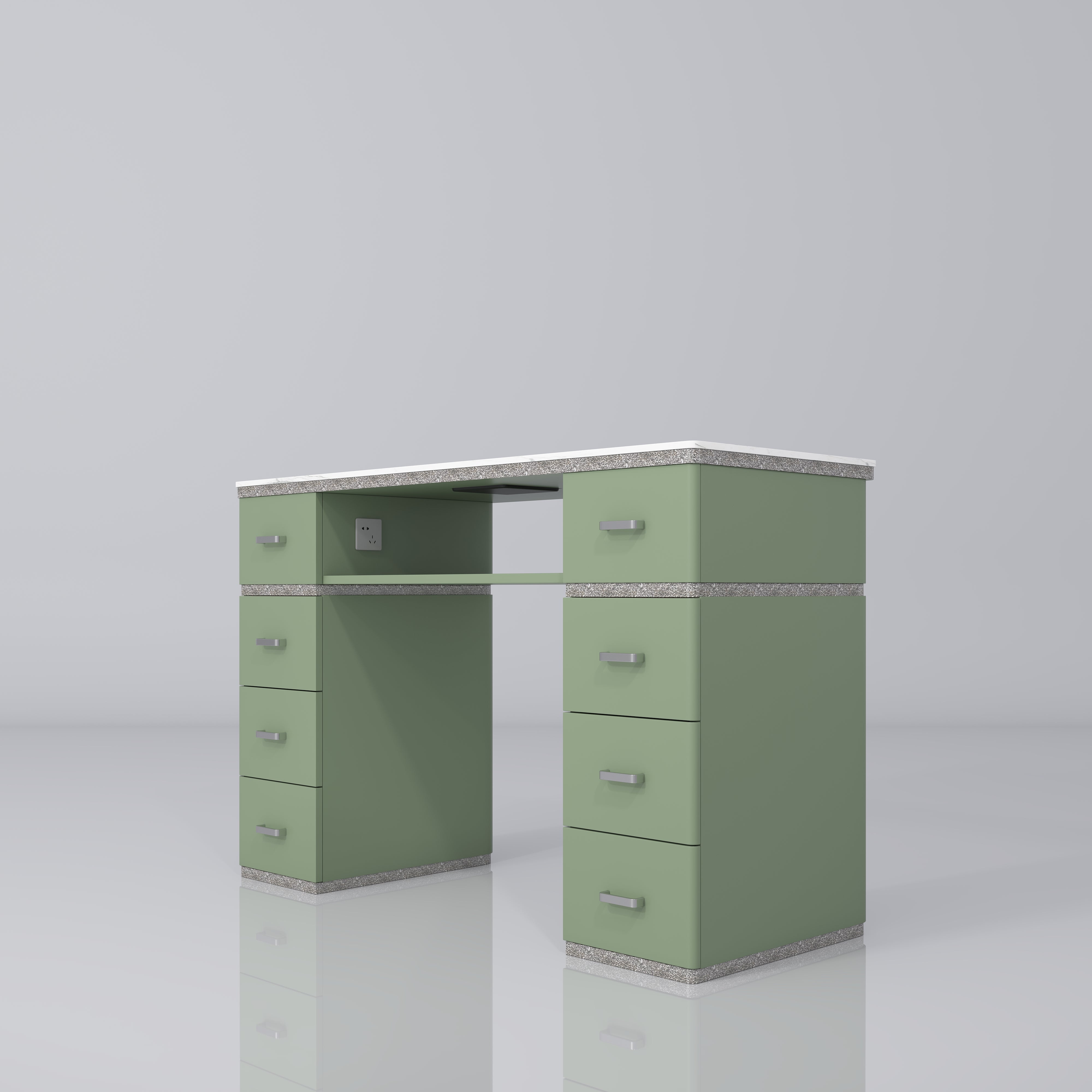 Bureau de manucure Crystal Touch – aspirateur de poussière intégré - Olive