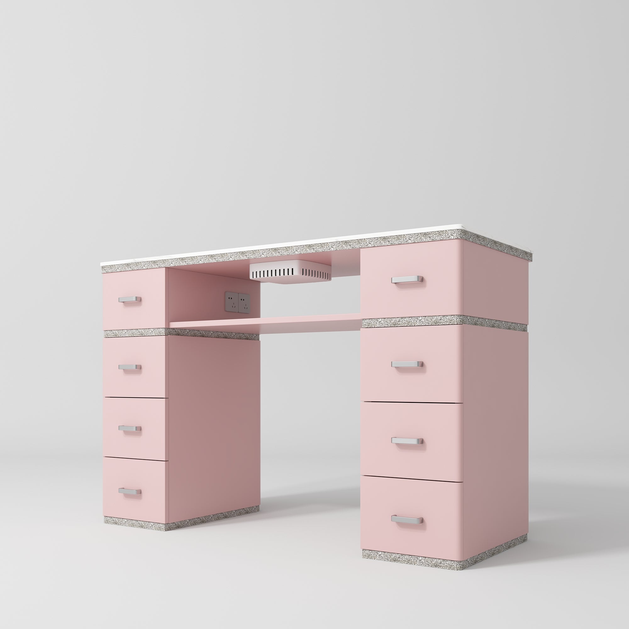 Bureau de manucure Crystal Touch – aspirateur de poussière intégré - Rose
