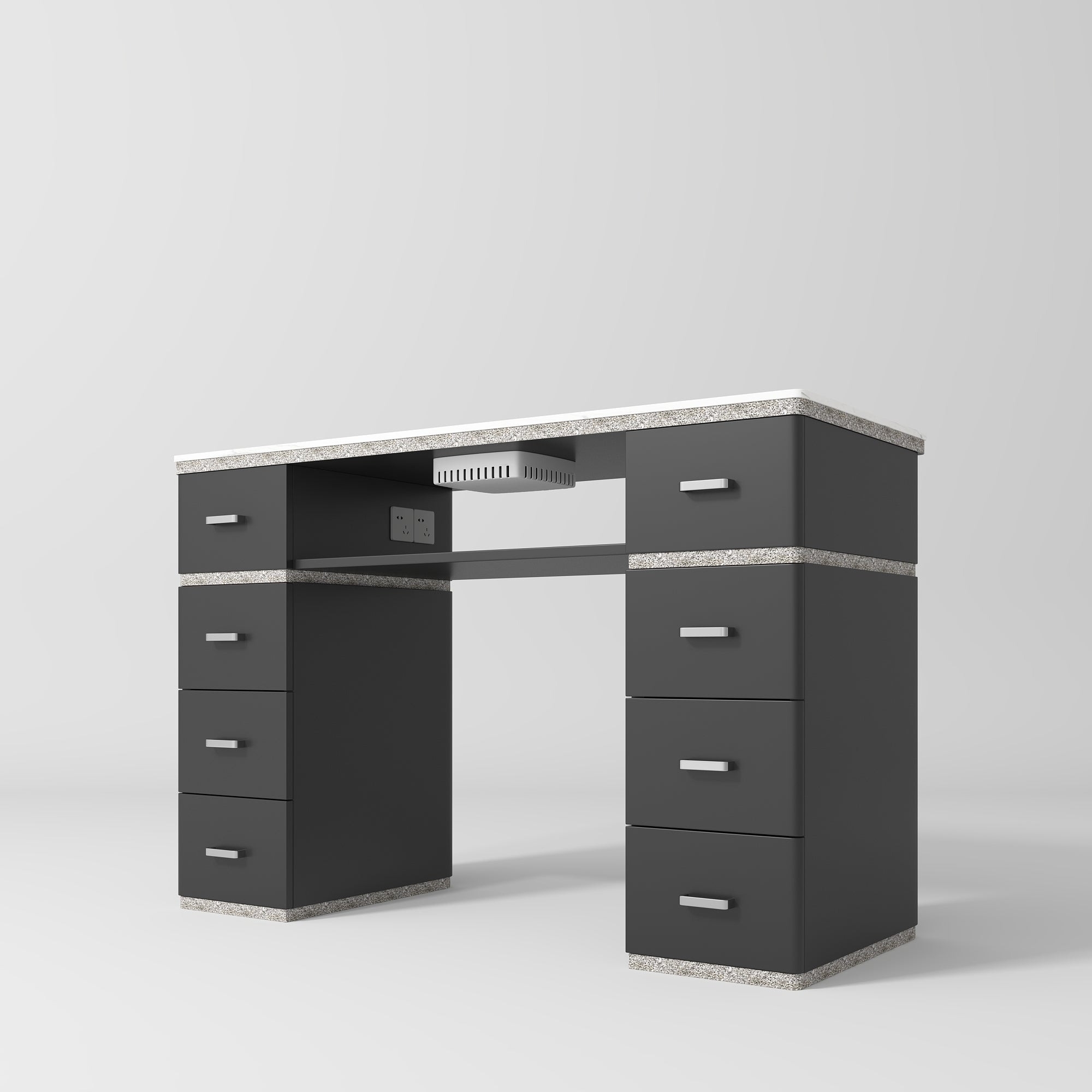 Bureau de manucure Crystal Touch – aspirateur de poussière intégré - Noir