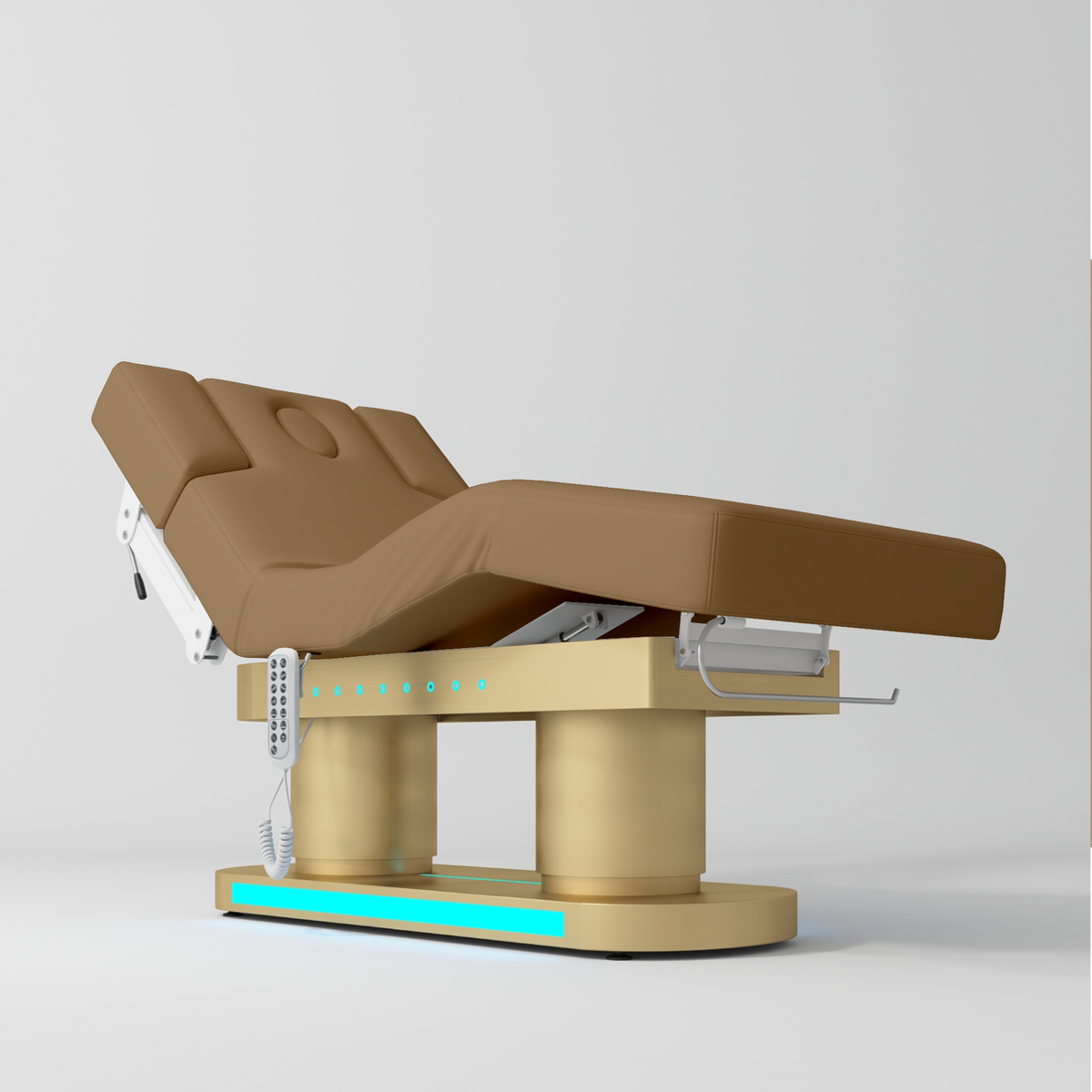 Divina - lussuoso lettino elettrico per trattamenti estetici SPA - color caramello