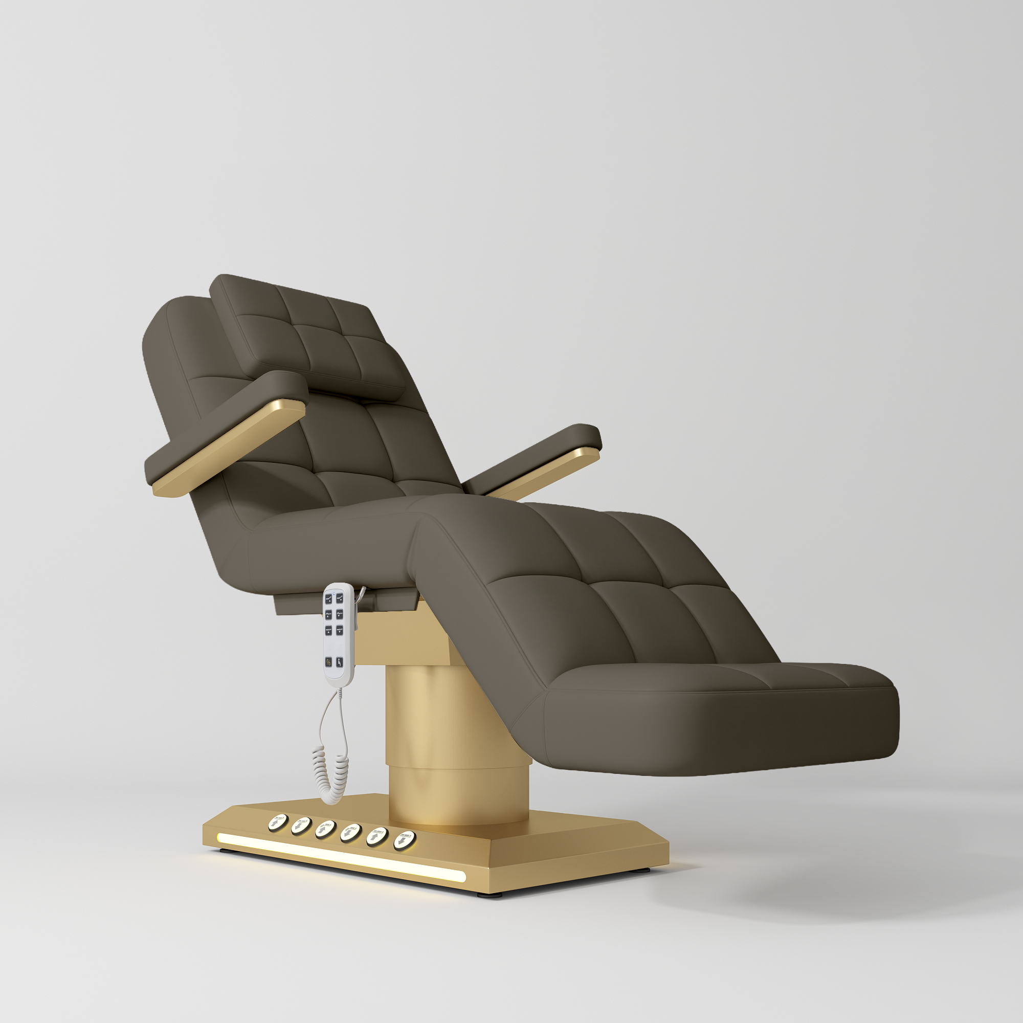 Saphir wersja B - luksusowe elektryczne łóżko kosmetyczne - Czekoladowa Mocha