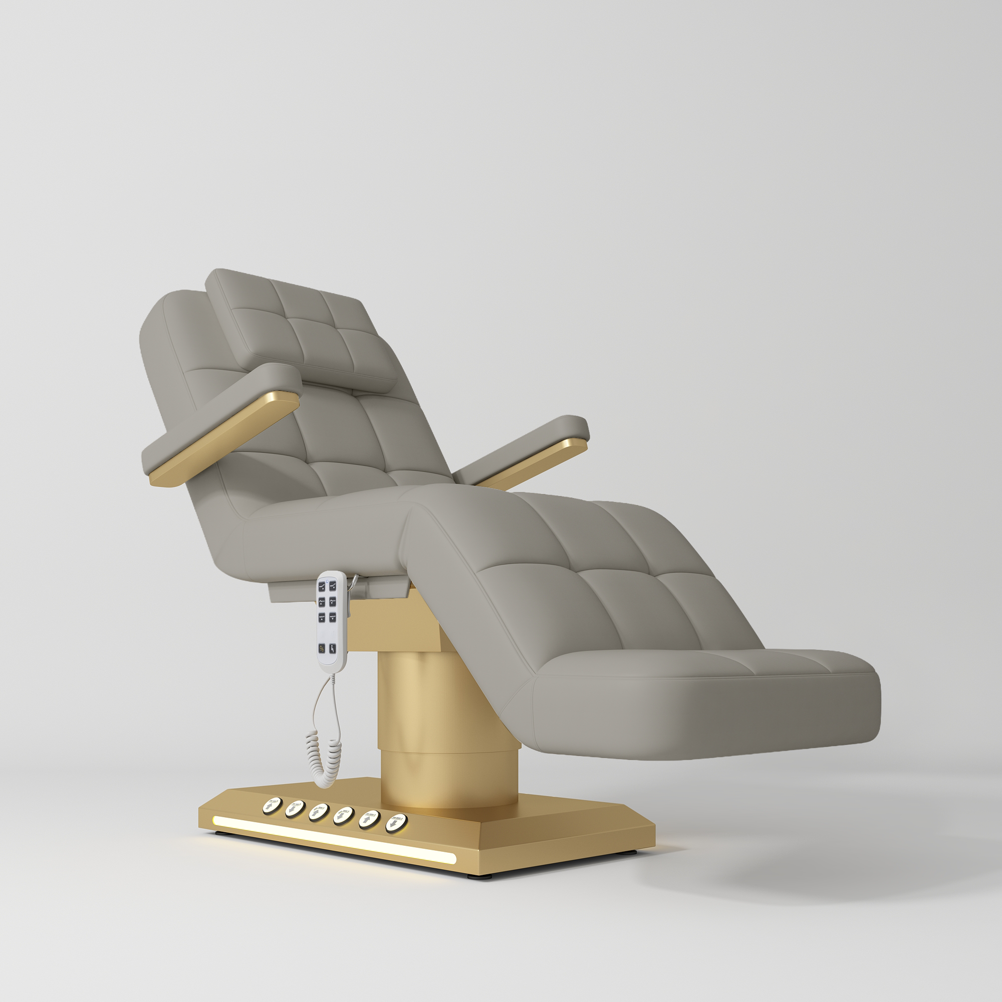 Saphir wersja B - luksusowe elektryczne łóżko kosmetyczne - Perłowy Szarobeż