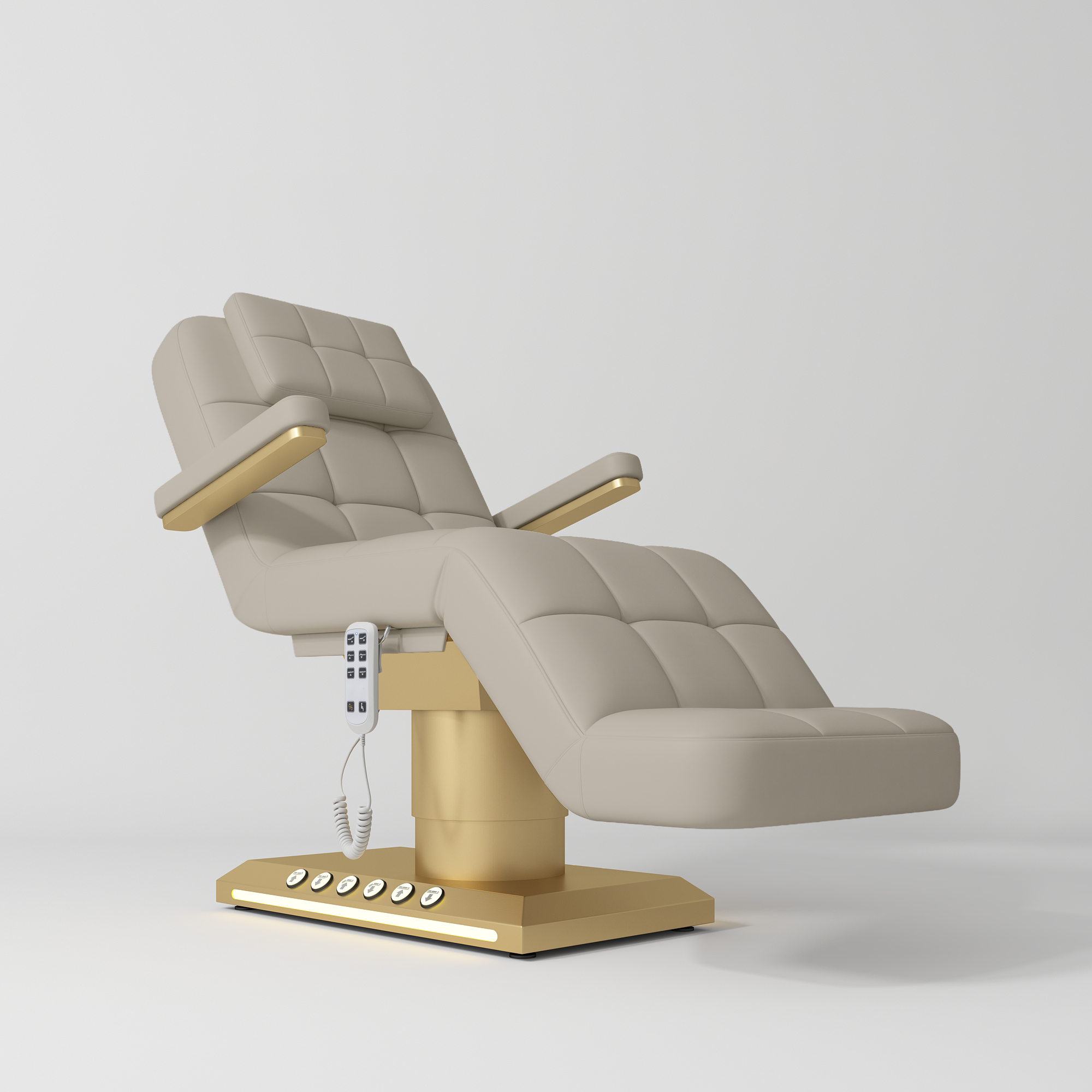 Saphir wersja B - luksusowe elektryczne łóżko kosmetyczne - Kamienny Taupe