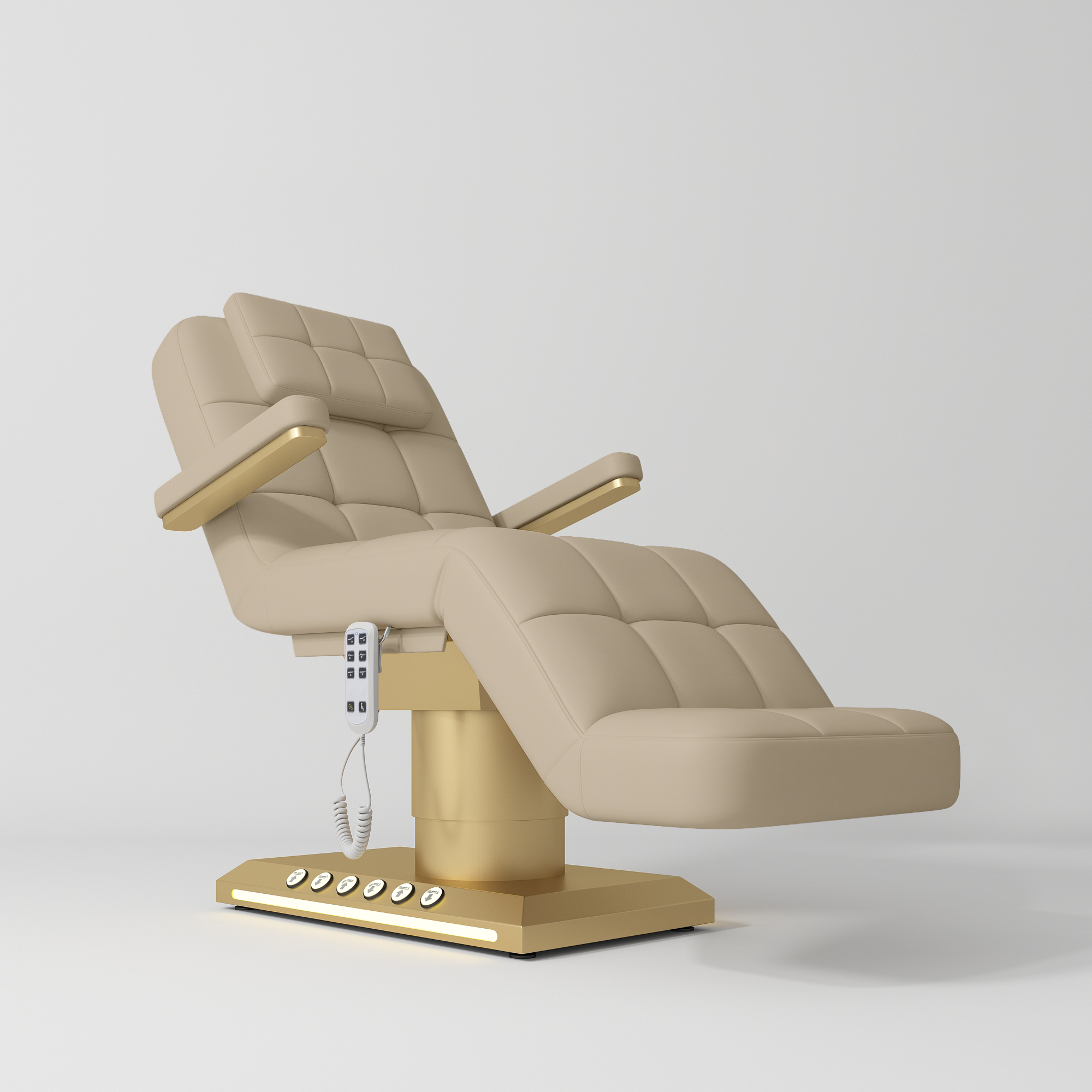 Saphir wersja B - luksusowe elektryczne łóżko kosmetyczne - Ciepły Beżowy