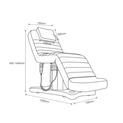Elektryczne łóżko do zabiegów i stylizacji rzęs Grandeur - Kremowy