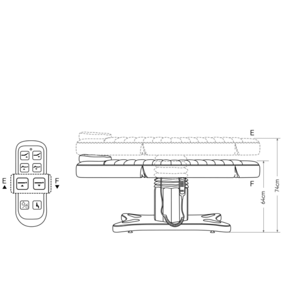 Elektryczne łóżko do zabiegów i stylizacji rzęs Grandeur - Kremowy