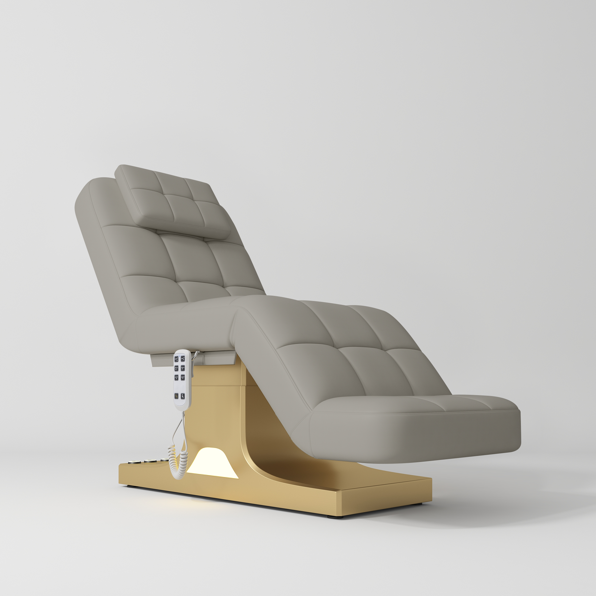 Saphir wersja A - luksusowe elektryczne łóżko kosmetyczne - Perłowy Szarobeż