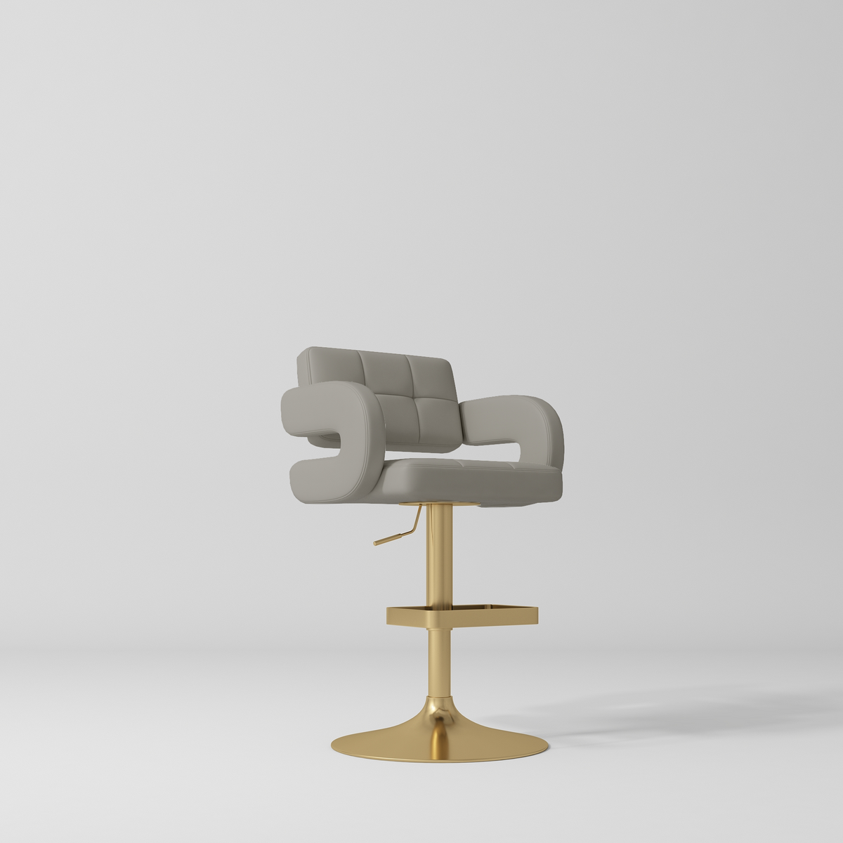 Mirae – sgabello regolabile per salone e reception - Grigio beige perlato