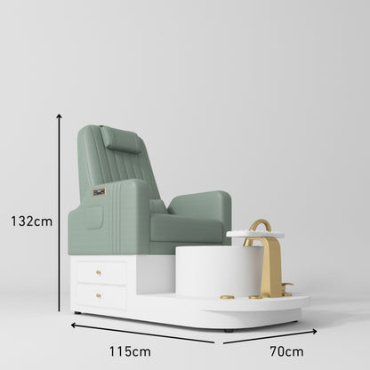 Noémie – luksusowy elektryczny fotel do pedicure z masażem - Oliwkowy
