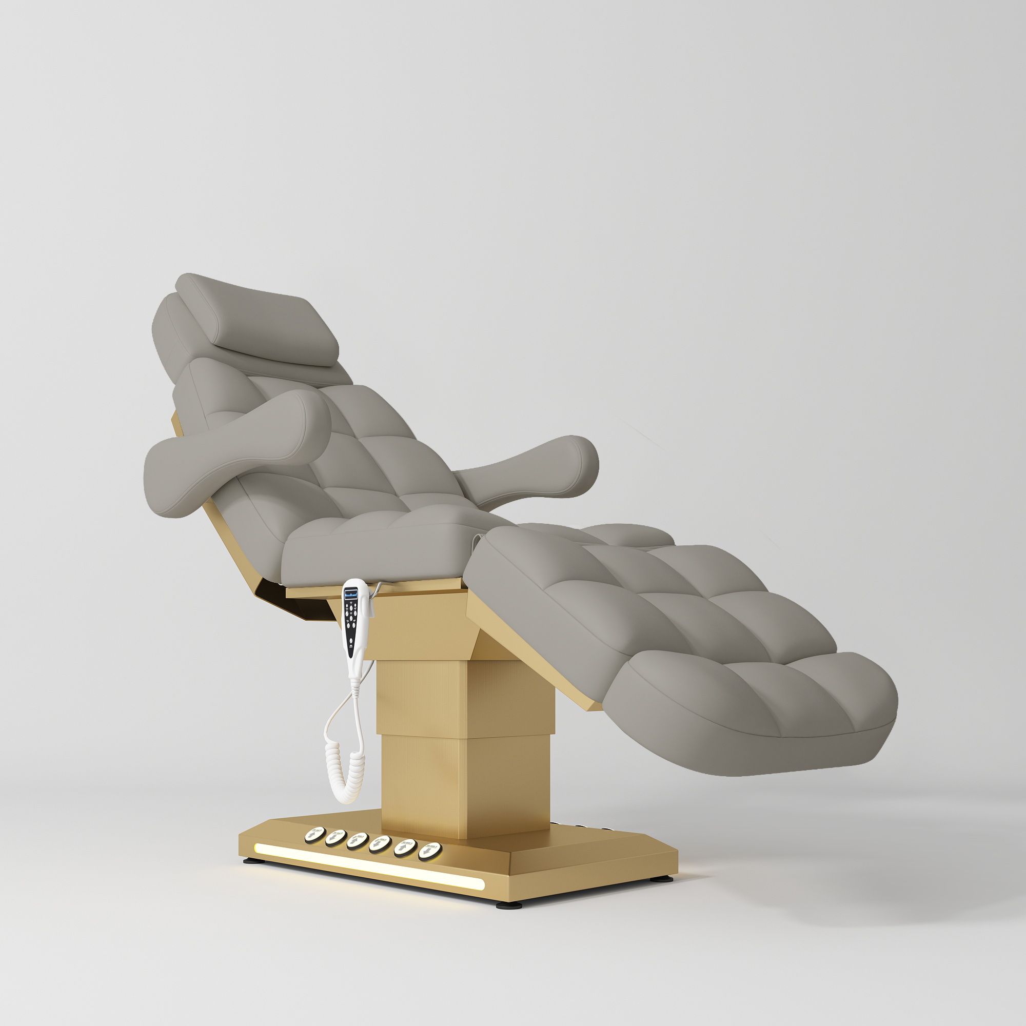 Luksusowe elektryczne łóżko kosmetyczne Orielle wersja B - Perłowy Szarobeż