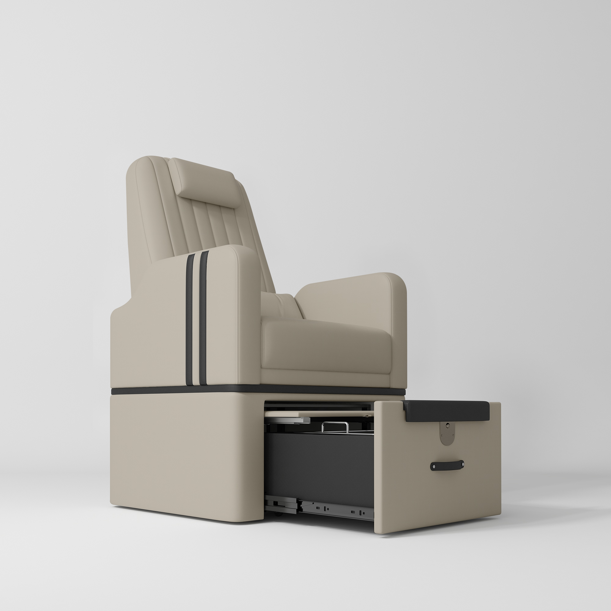 Perle – luksusowy fotel do pedicure bez instalacji wodnej - Kamienny Taupe